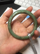 Load image into Gallery viewer, 55.5mm Certified Type A 100% Natural dark green/gray Jadeite Jade bangle D156-5371