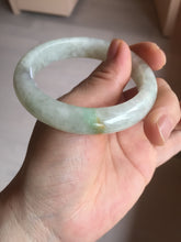 Load image into Gallery viewer, 54.7mm Certified 100% natural Type A fresh sunny green white jadeite jade bangle BN3-6337