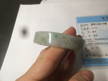 Load image into Gallery viewer, 50.5mm Certified type A 100% Natural sunny green/purple square Jadeite Jade bangle AZ58-7270