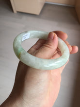 Load image into Gallery viewer, 54.7mm Certified 100% natural Type A fresh sunny green white jadeite jade bangle BN3-6337