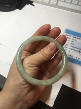 Load image into Gallery viewer, 58.6mm Certified Type A 100% Natural light green/brown round cut Jadeite Jade bangle AR109-4512