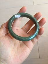 Load image into Gallery viewer, 58mm certified type A 100% Natural oily spinach green jadeite jade bangle PC12-9257