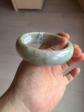 Load image into Gallery viewer, 56.5mm certificated Type A 100% Natural sunny green/purple/yellow  Monet’s Water Lilies Jade bangle E62-1029