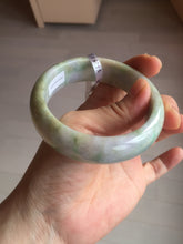 Load image into Gallery viewer, 56.5mm certificated Type A 100% Natural sunny green/purple/yellow  Monet’s Water Lilies Jade bangle E62-1029