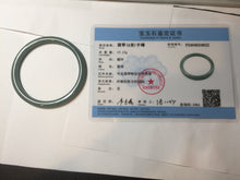 Load image into Gallery viewer, 55mm Certified Type A 100% Natural light green/blue slim round cut Guatemala Jadeite bangle BS59-4622