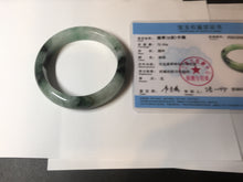 Load image into Gallery viewer, 60.3mm certified type A 100% Natural green/black Jadeite Jade bangle BM42-8565