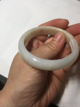 Load image into Gallery viewer, 52.7mm certified Type A 100% Natural white beige with yellow flying flowers Jadeite Jade bangle D158-3963