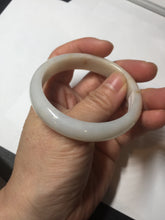 Load image into Gallery viewer, 52.7mm certified Type A 100% Natural white beige with yellow flying flowers Jadeite Jade bangle D158-3963