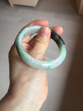 Load image into Gallery viewer, 53.9mm 100% natural Type A sunny green white purple jadeite jade bangle BN4-8233