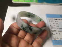 Load image into Gallery viewer, 50.6mm Certified type A 100% Natural sunny green/purple square Jadeite Jade bangle AZ60-7280