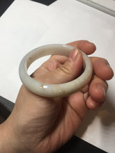 Load image into Gallery viewer, 52.7mm certified Type A 100% Natural white beige with yellow flying flowers Jadeite Jade bangle D158-3963