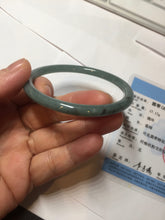 Load image into Gallery viewer, 55mm Certified Type A 100% Natural light green/blue slim round cut Guatemala Jadeite bangle BS59-4622