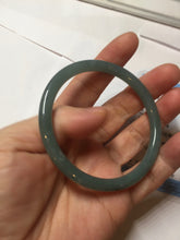 Load image into Gallery viewer, 55mm Certified Type A 100% Natural light green/blue slim round cut Guatemala Jadeite bangle BS59-4622