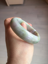 Load image into Gallery viewer, 56.5mm certificated Type A 100% Natural sunny green/purple/yellow  Monet’s Water Lilies Jade bangle E62-1029