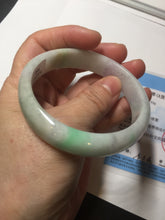 Load image into Gallery viewer, 57mm certified 100% natural sunny green/purple/yellow/white(FU LU SHOU) jadeite jade bangle AS85-7082