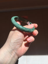 Load image into Gallery viewer, 58mm certified type A 100% Natural oily spinach green jadeite jade bangle PC12-9257