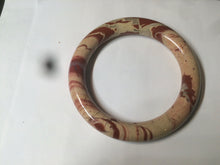 Load image into Gallery viewer, 61mm 100% natural red/pink/ round cut red jasper stone bangle CB73