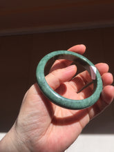 Load image into Gallery viewer, 58mm certified type A 100% Natural oily spinach green jadeite jade bangle PC12-9257