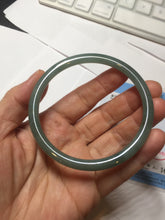 Load image into Gallery viewer, 59mm Certified Type A 100% Natural light green/blue/brown slim round cut Guatemala Jadeite bangle BS60-4618