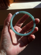 Load image into Gallery viewer, 60mm Certified Type A 100% Natural light green/blue/gray Guatemala slim round cut Jadeite bangle PD73-8152