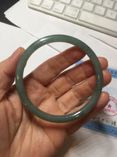 Load image into Gallery viewer, 59mm Certified Type A 100% Natural light green/blue/brown slim round cut Guatemala Jadeite bangle BS60-4618