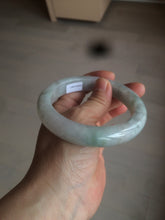 Load image into Gallery viewer, 61.8 mm certified type A 100% Natural light green/white/purple chubby Jadeite Jade bangle BH44-2807