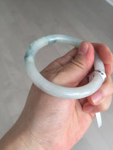 Load image into Gallery viewer, 54.8mm certified natural 100% natural Type A light green round cut jadeite jade bangle BP2-4990