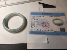 Load image into Gallery viewer, 57.9mm certified type A 100% Natural light green/white jadeite jade bangle BN62-8630