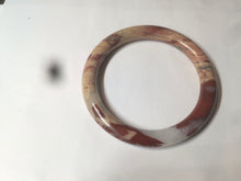 Load image into Gallery viewer, 61mm 100% natural red/pink/gray round cut red jasper stone bangle CB74
