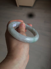 Load image into Gallery viewer, 61.8 mm certified type A 100% Natural light green/white/purple chubby Jadeite Jade bangle BH44-2807