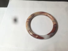 Load image into Gallery viewer, 61mm 100% natural red/pink/gray round cut red jasper stone bangle CB74