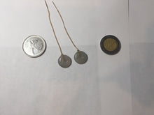 Load image into Gallery viewer, 12.8mm 100% Natural icy watery fine texture light green purple safe and sound donut button jadeite Jade dangling earring PB176