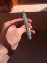 Load image into Gallery viewer, 60mm Certified Type A 100% Natural light green/blue/gray Guatemala slim round cut Jadeite bangle PD73-8152
