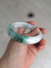 Load image into Gallery viewer, 57.7mm certificated Type A 100% Natural sunny green/white/purple Jadeite Jade bangle AY49-4128
