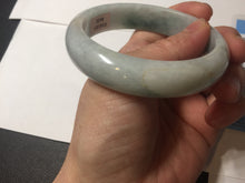 Load image into Gallery viewer, 57.9mm certified type A 100% Natural light green/white jadeite jade bangle BN62-8630