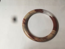 Load image into Gallery viewer, 61mm 100% natural red/pink/gray round cut red jasper stone bangle CB74