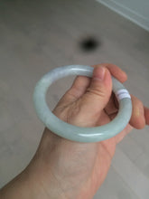 Load image into Gallery viewer, 55.5mm certified Type A 100% Natural light green/purple round cut Jadeite Jade bangle BK77-3787