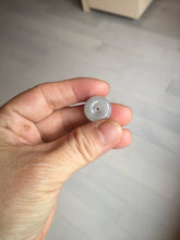 Load image into Gallery viewer, 15.7mm Type A 100% Natural green/gray Jadeite Jade Safety Guardian Button donuts Pendant PC112