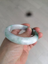 Load image into Gallery viewer, 57.7mm certificated Type A 100% Natural sunny green/white/purple Jadeite Jade bangle AY49-4128