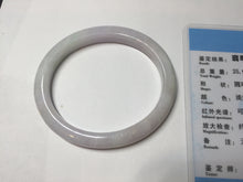 Load image into Gallery viewer, 50mm certified Type A 100% Natural light green purple white oval slim Jadeite Jade bangle D160-6354