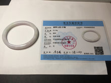 Load image into Gallery viewer, 50mm certified Type A 100% Natural light green purple white oval slim Jadeite Jade bangle D160-6354