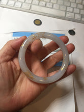 Load image into Gallery viewer, 56.5mm 100% Natural type A light green white carved and golden-painted Jadeite Jade bangle PA112-4326