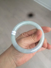Load image into Gallery viewer, 55.5mm certified Type A 100% Natural light green/purple round cut Jadeite Jade bangle BK77-3787