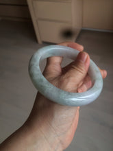 Load image into Gallery viewer, 61.8 mm certified type A 100% Natural light green/white/purple chubby Jadeite Jade bangle BH44-2807
