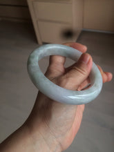 Load image into Gallery viewer, 61.8 mm certified type A 100% Natural light green/white/purple chubby Jadeite Jade bangle BH44-2807