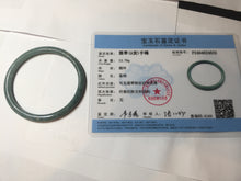 Load image into Gallery viewer, 53.2mm Certified Type A 100% Natural light green/blue slim round cut Guatemala Jadeite bangle BS61-4632