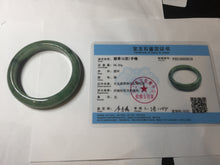Load image into Gallery viewer, 55.5mm Certified Type A 100% Natural oily dark green(老油青)/gray Jadeite bangle BG227-3215