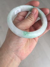Load image into Gallery viewer, Shopify only. 55.7mm certified 100% natural icy watery light white/sunny green jadeite jade bangle BN73-9363