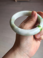 Load image into Gallery viewer, 58mm certificated Type A 100% Natural sunny green/white Jadeite Jade bangle E48-7904