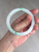 Load image into Gallery viewer, Shopify only. 55.7mm certified 100% natural icy watery light white/sunny green jadeite jade bangle BN73-9363